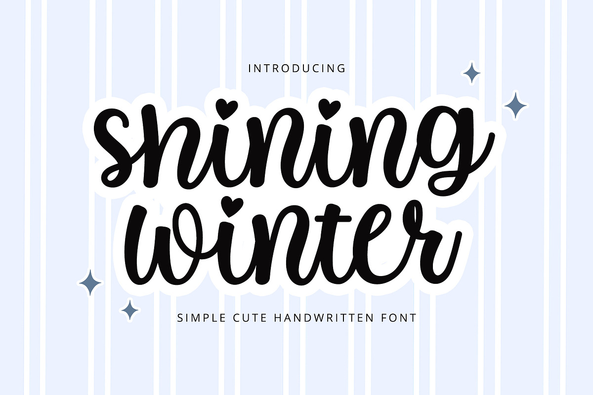 Shining Winter - Cute Script Font, a Script Font by Airotype (Photo 1 of 10)