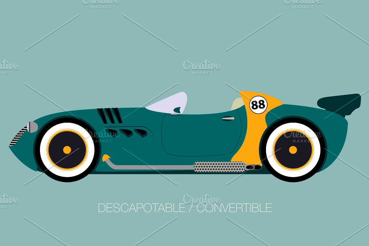 retro style car, a Transportation Illustration by FMR IBERICA