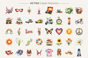 70s Retro Floral Sublimation PNG, an Illustration by Artnoy (Thumbnail 2 of 8)
