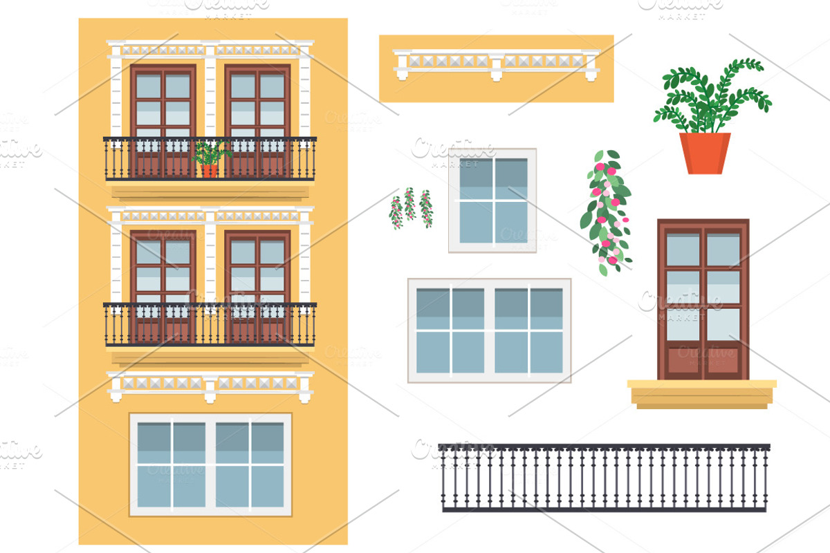 12 building facades. VECTOR, a Food Illustration by Natalka Dmitrova art (Photo 13 of 14)