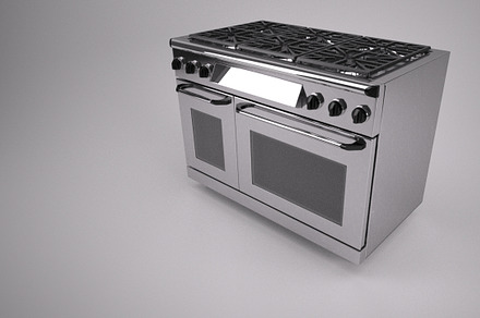 48 inch Gas Range Cooker, a Furniture 3D Model by kjpargeterimages