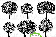 Tree Silhouettes Clip Art & Vectors, an Illustration by PinkPueblo (Thumbnail 1 of 2)