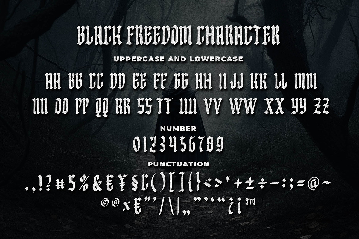 Black Freedom a Blackletter Font, a Blackletter Font by Blankids Studio (Photo 7 of 9)