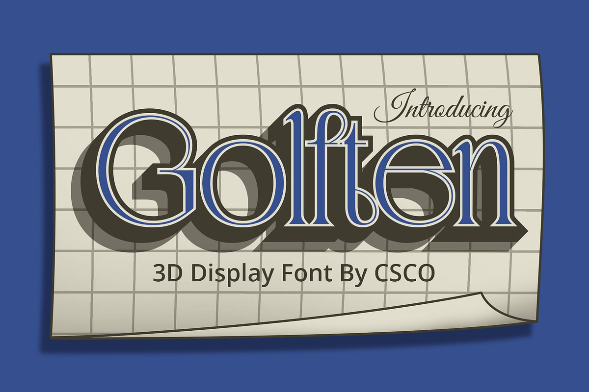 Golften 3D, a Serif Font by Craft Supply Co. (Photo 1 of 8)