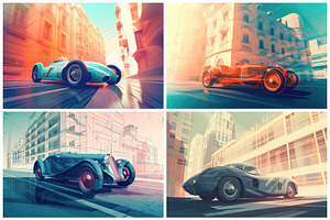 20 Vintage Car Illustrations