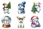 Watercolor Christmas Polar Bear, an Illustration by DreamArtGraphic (Thumbnail 3 of 4)