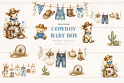 Little Cowboy Clothesline Clipart, an Animal Illustration by Sunflower Day Love (Thumbnail 2 of 4)