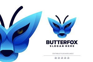 Butterfly Fox Gradient Logo