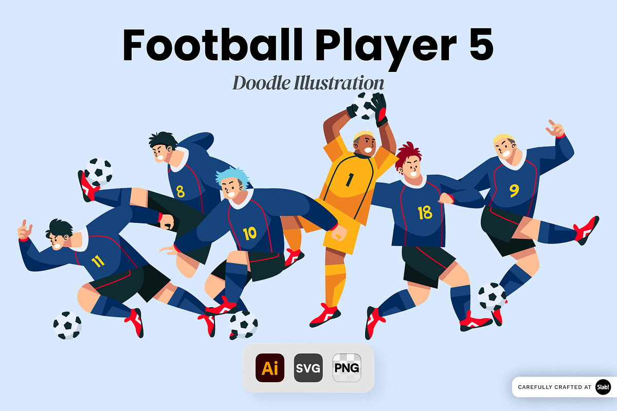 Football Player 5 Doodle, an Object Graphic by SLAB! Design (Photo 1 of 3)
