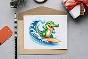 Summer Crocodile Character Clipart, an Illustration by RobertsArt (Thumbnail 3 of 7)