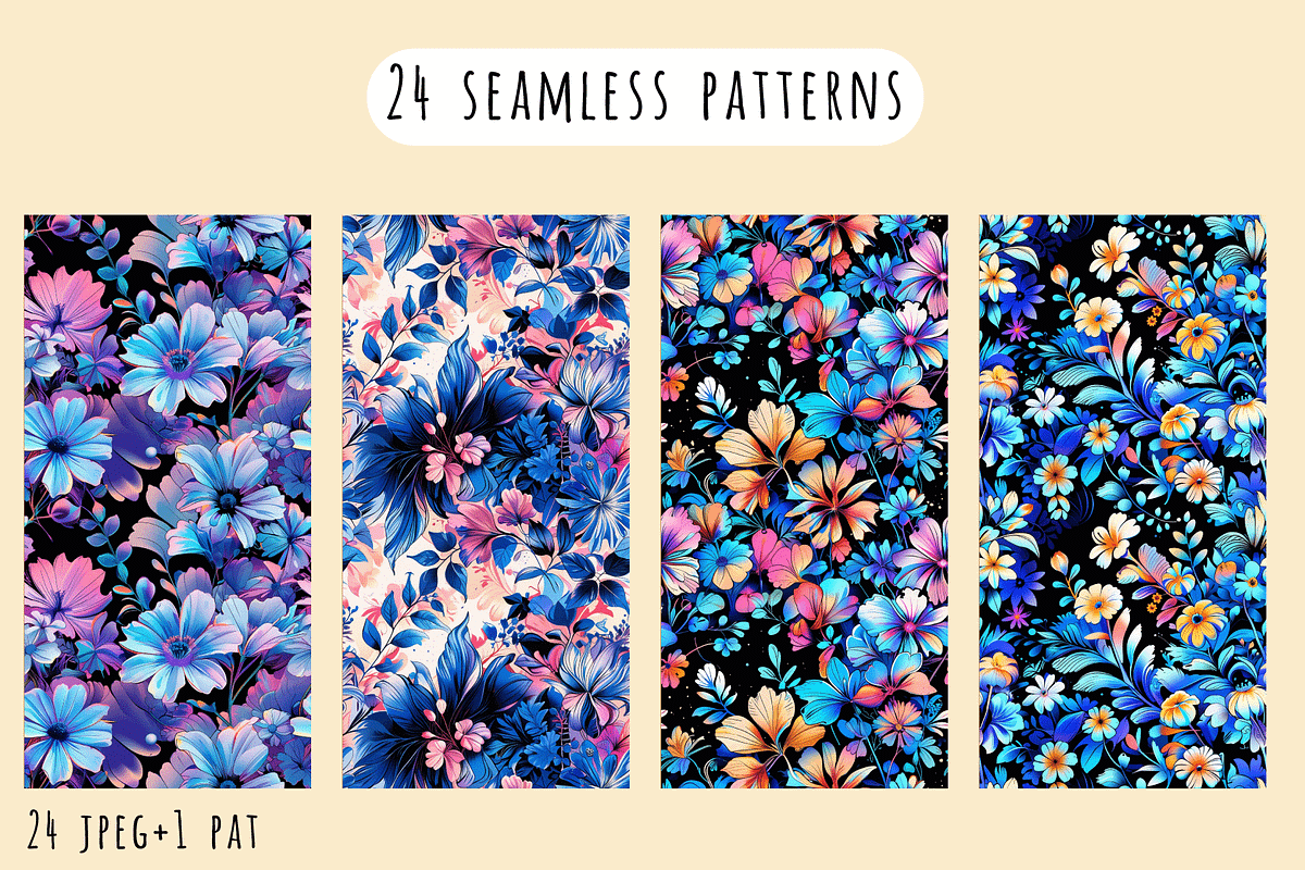 Dark and Bright Floral Patterns, a Pattern Graphic by Art Sproot (Photo 5 of 12)