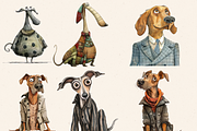 QUIRKY DOG FRIENDS CLIPART PACK, an Animal Illustration by Daring Digies (Thumbnail 4 of 7)