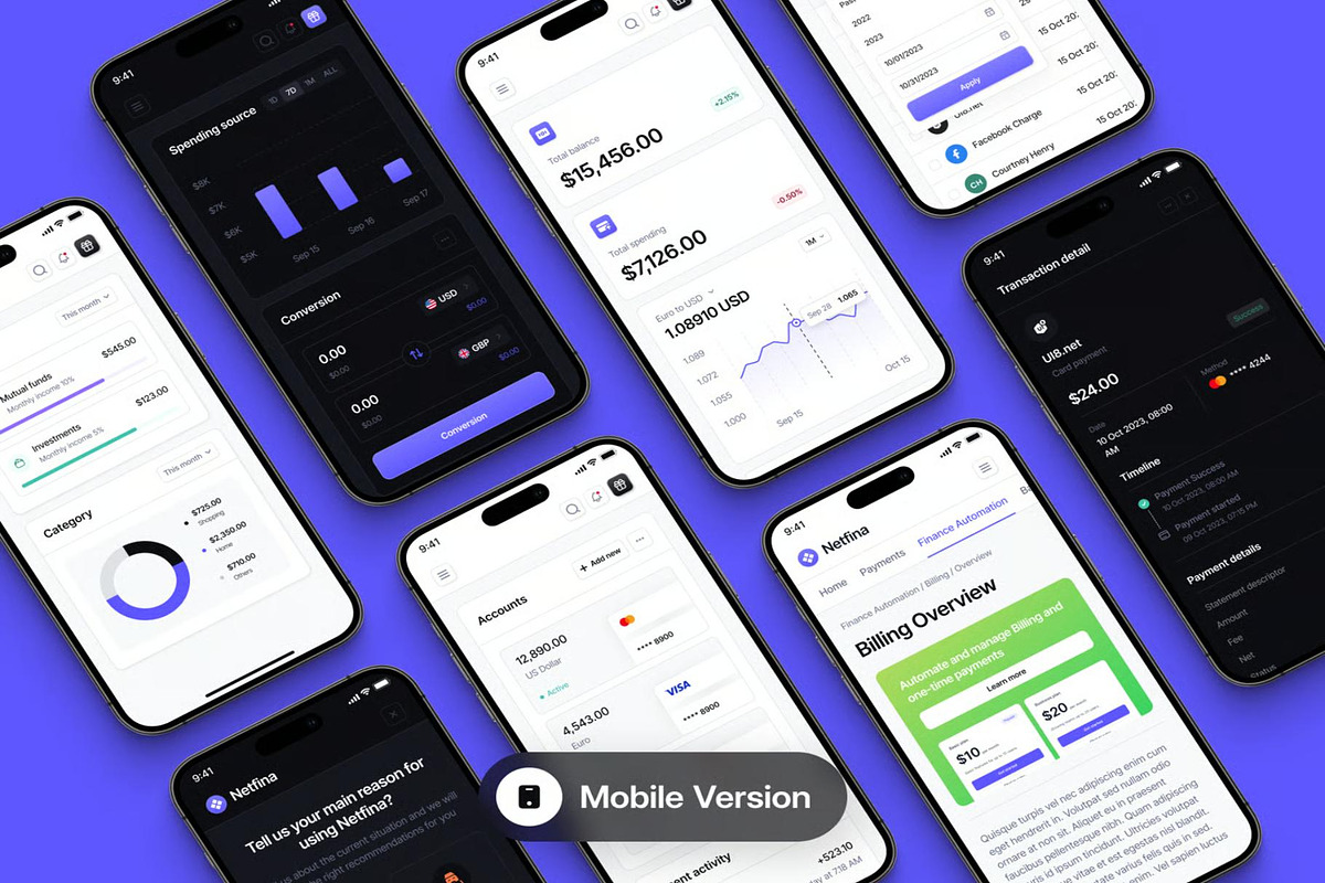Netfina Financial Management, an UI Kit Template by Creative Perspective (Photo 6 of 7)