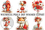 Whimsical Polka Dot Summer Clipart, an Illustration by OK Design (Thumbnail 2 of 6)