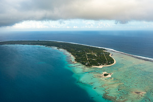Aerial view of Rangiroa atoll, French Polynesia, with lagoon and, a Nature Photo by GoodGoods