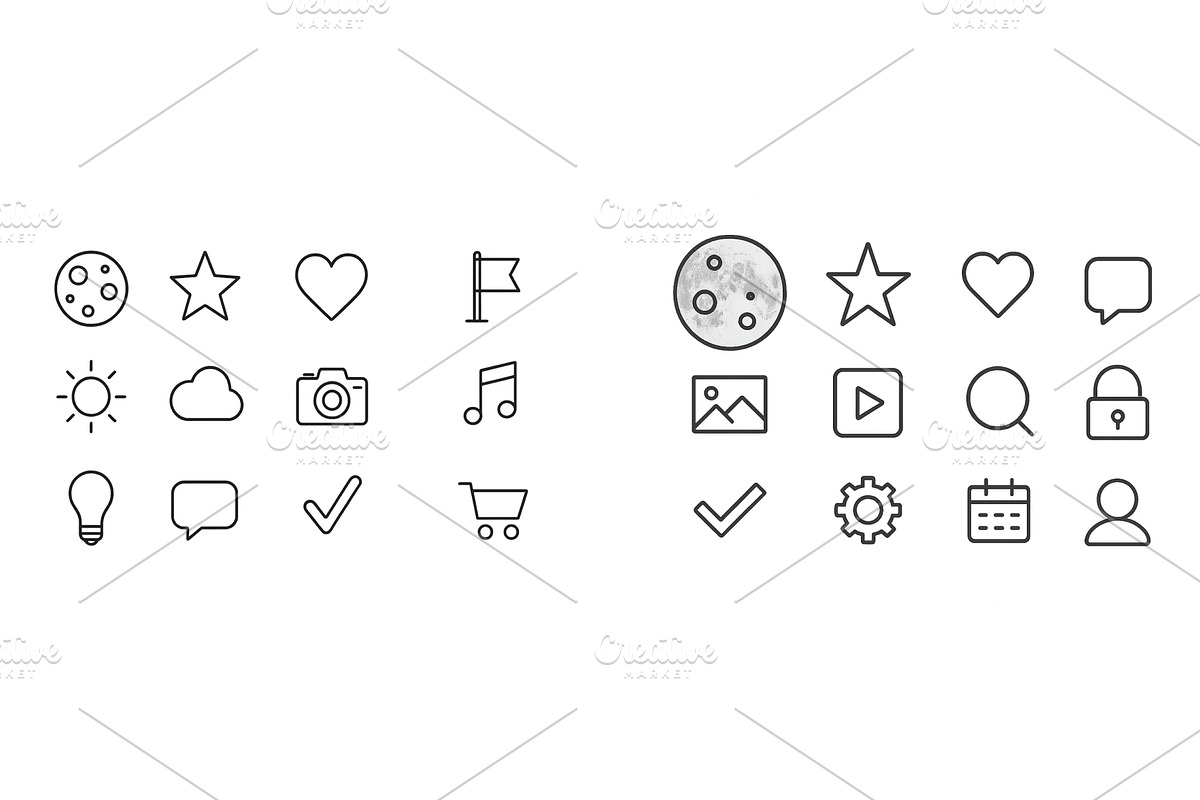Collection of minimalist icons, a Technology Illustration by ZinetroN