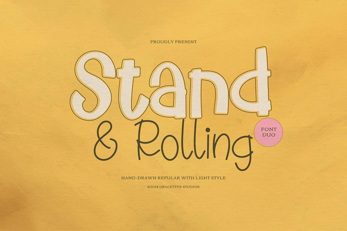 Stand Rolling Hand Drawn Light Style, a Handwritten Font by gracetype_studio (Photo 1 of 12)