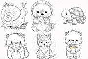 Cute forest animals Clipart, an Illustration by DreamArtGraphic (Thumbnail 5 of 8)