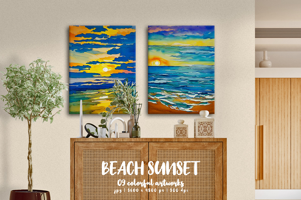 Beach Sunset, a Decorative Illustration by Digital Art Creations (Photo 5 of 7)