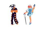 Clowns set, circus show posters, a Person Illustration by PaperTrident (Thumbnail 5 of 12)