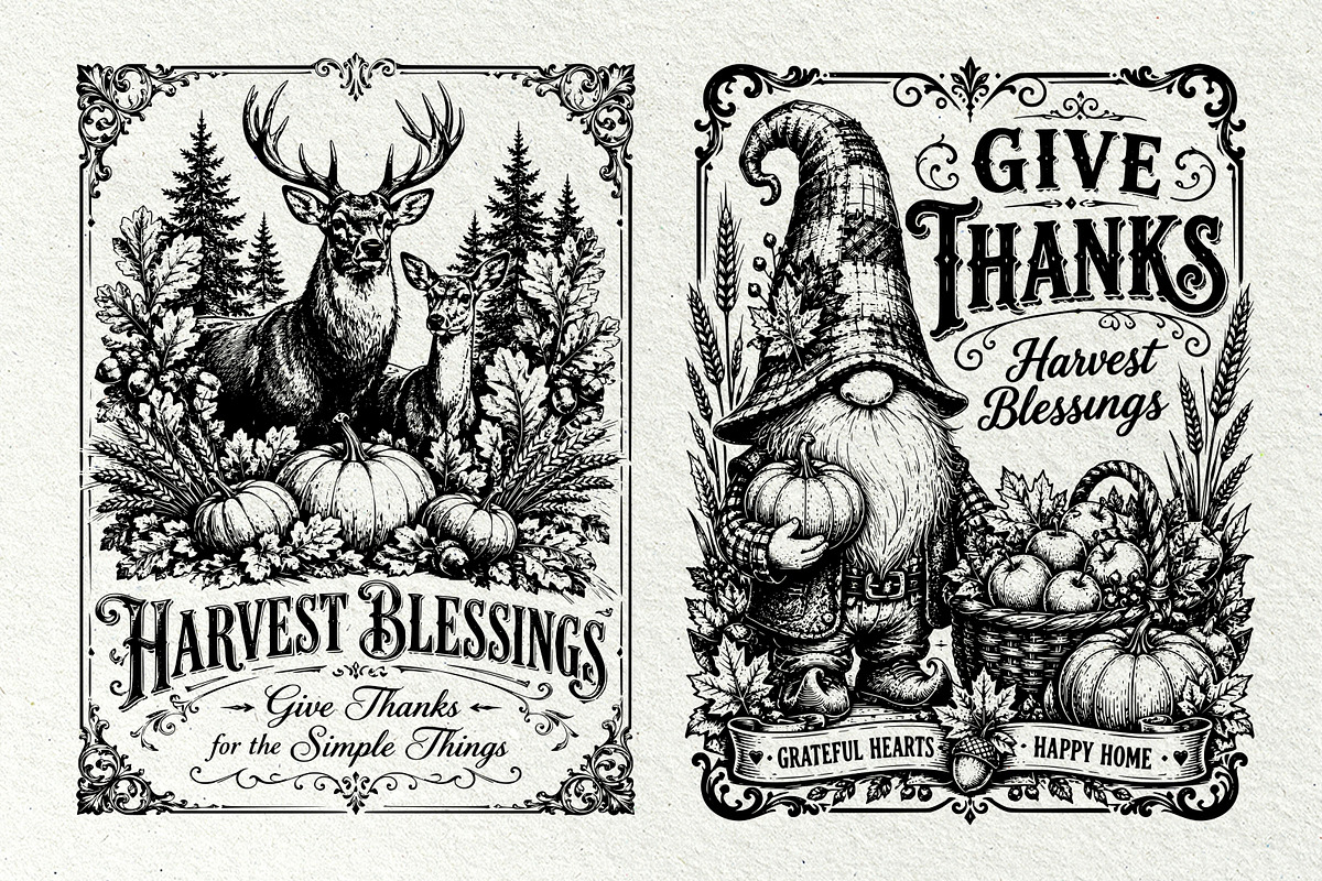 Thanksgiving Signs SVG Graphics, a Seasonal Illustration by DENIDigitalArtSudio (Photo 6 of 7)