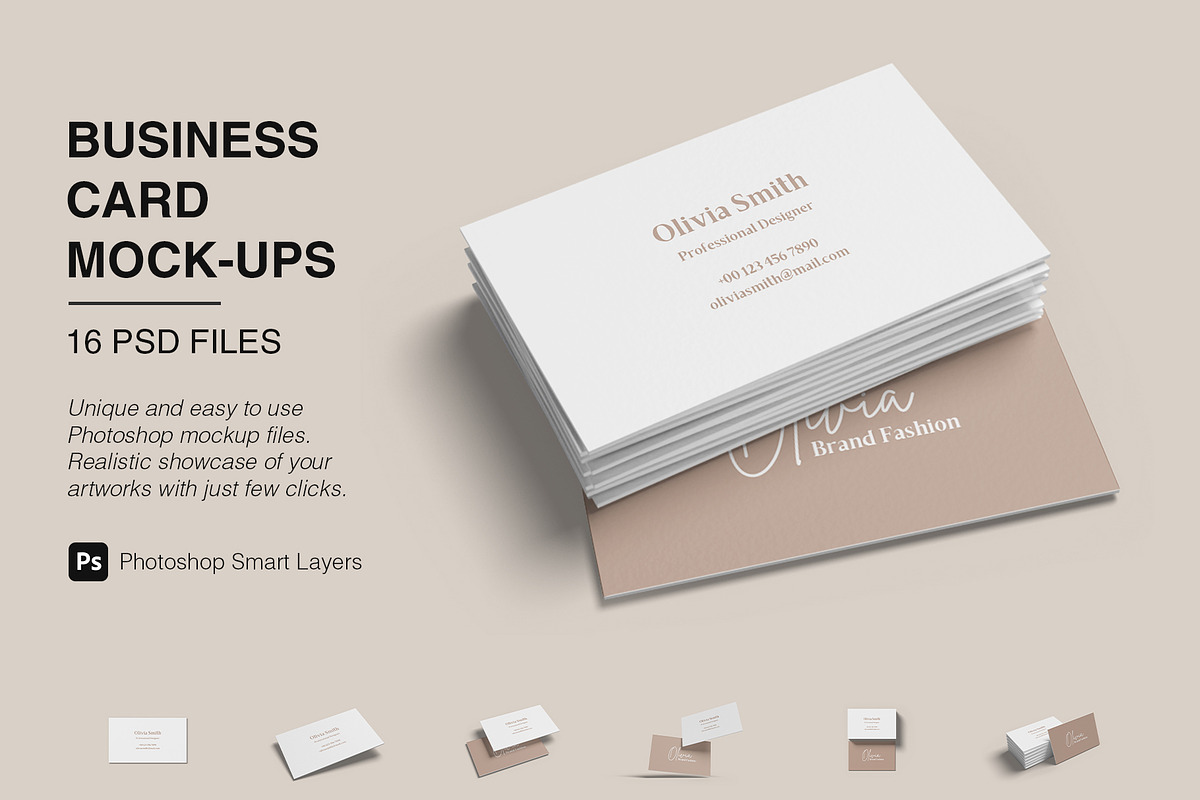 Business Card Mockup Bundles, a Business Card Template by Graphic Aesthetic (Photo 1 of 22)