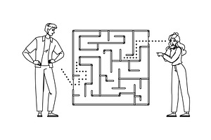 complex problem solving vector, a Person Illustration by pikepicture