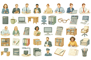 Office Workers and Workplace Items, an Object Graphic by RT Studio (Thumbnail 3 of 4)