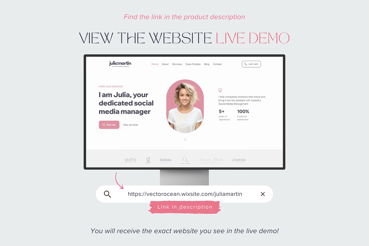 Wix Template Social Media Manager, a Wix Template by vectorocean (Photo 2 of 11)