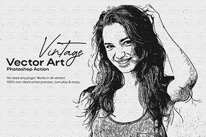 Vintage Vector Art, an Action Add-On by DesignCave