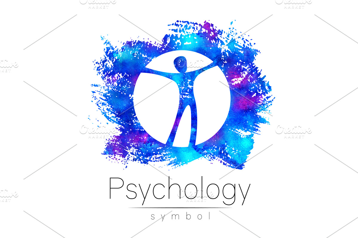 Modern man logo Sign of Psychology, an Education Illustration by Wittmann