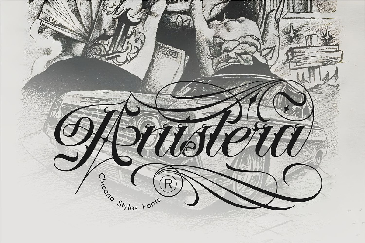 Ulgiora Edgy and  Luxurious Tattoo, a Script Font by WhymoreArt (Photo 6 of 12)