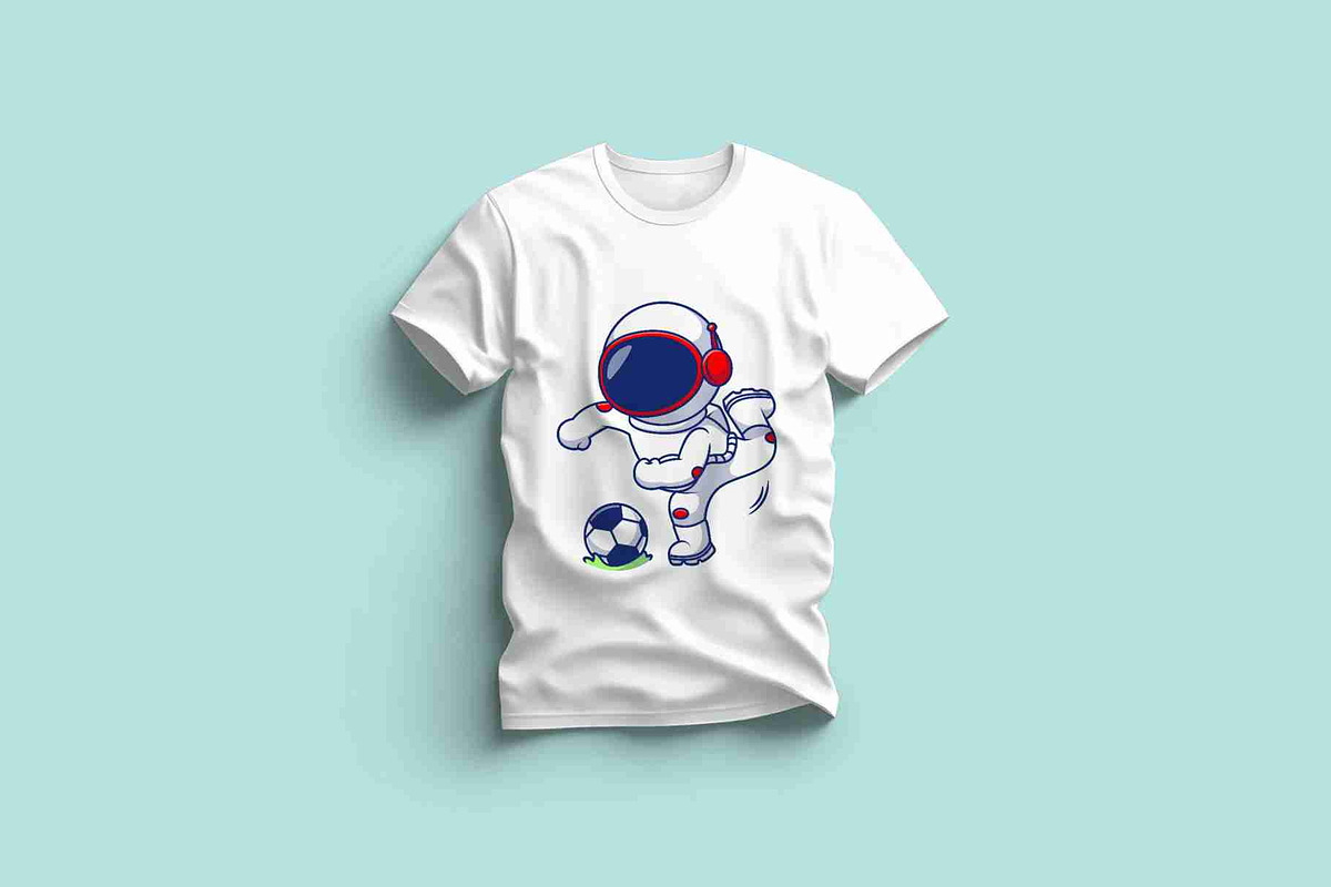 Cute Astronaut Playing Soccer Ball, a Sport Illustration by Artstorystudio (Photo 3 of 3)