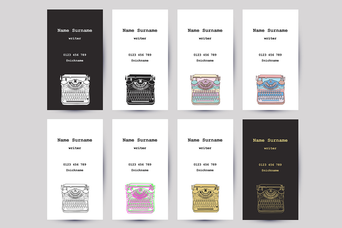 Business Cards with typewriters, a Business Card Template by IRSYART (Photo 9 of 12)