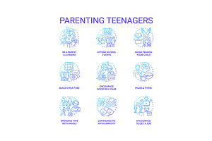 Parenting teenagers blue gradient, an Icon by IMG Visuals
