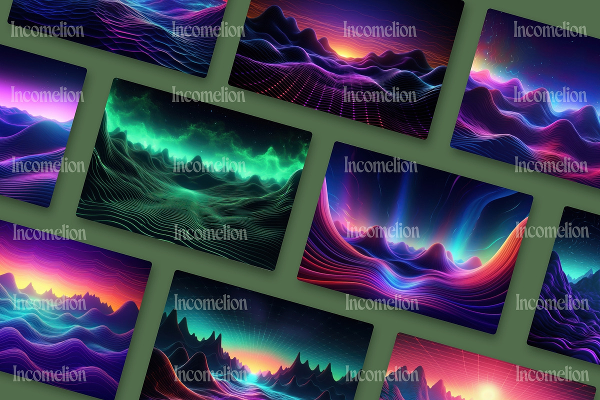 18 Acidwave Digital Wallpapers, a Wallpaper Graphic by Incomelion (Photo 5 of 6)