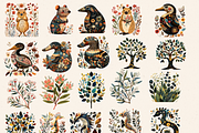 FOLK ART AUSTRALIAN ANIMALS CLIPART, an Animal Illustration by Daring Digies (Thumbnail 5 of 10)