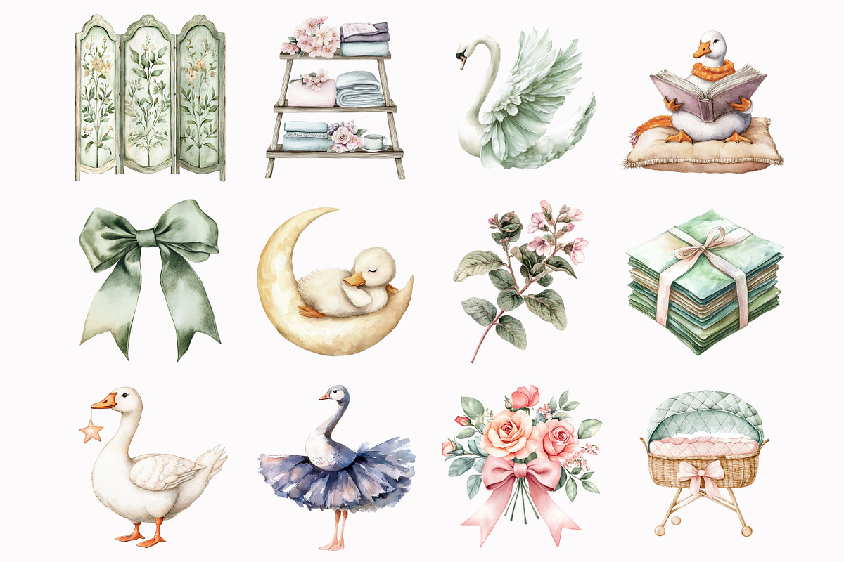 Watercolor Silly Goose Clipart, an Illustration by Design Market (Photo 4 of 5)
