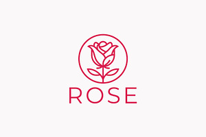 Red Rose Flower Minimalist Logo, a Branding & Logo Template by Signatoro