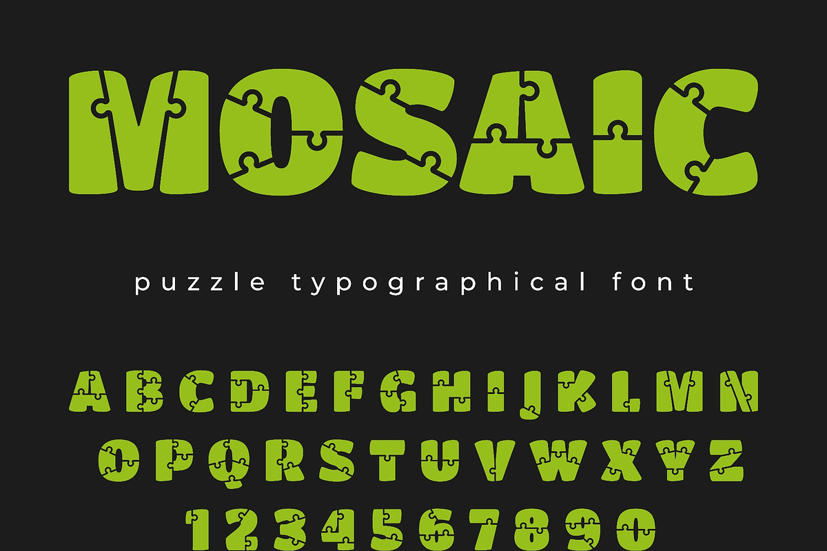 Puzzle alphabet. Jigsaw funny font, an Object Illustration by YummyBuum (Photo 3 of 3)