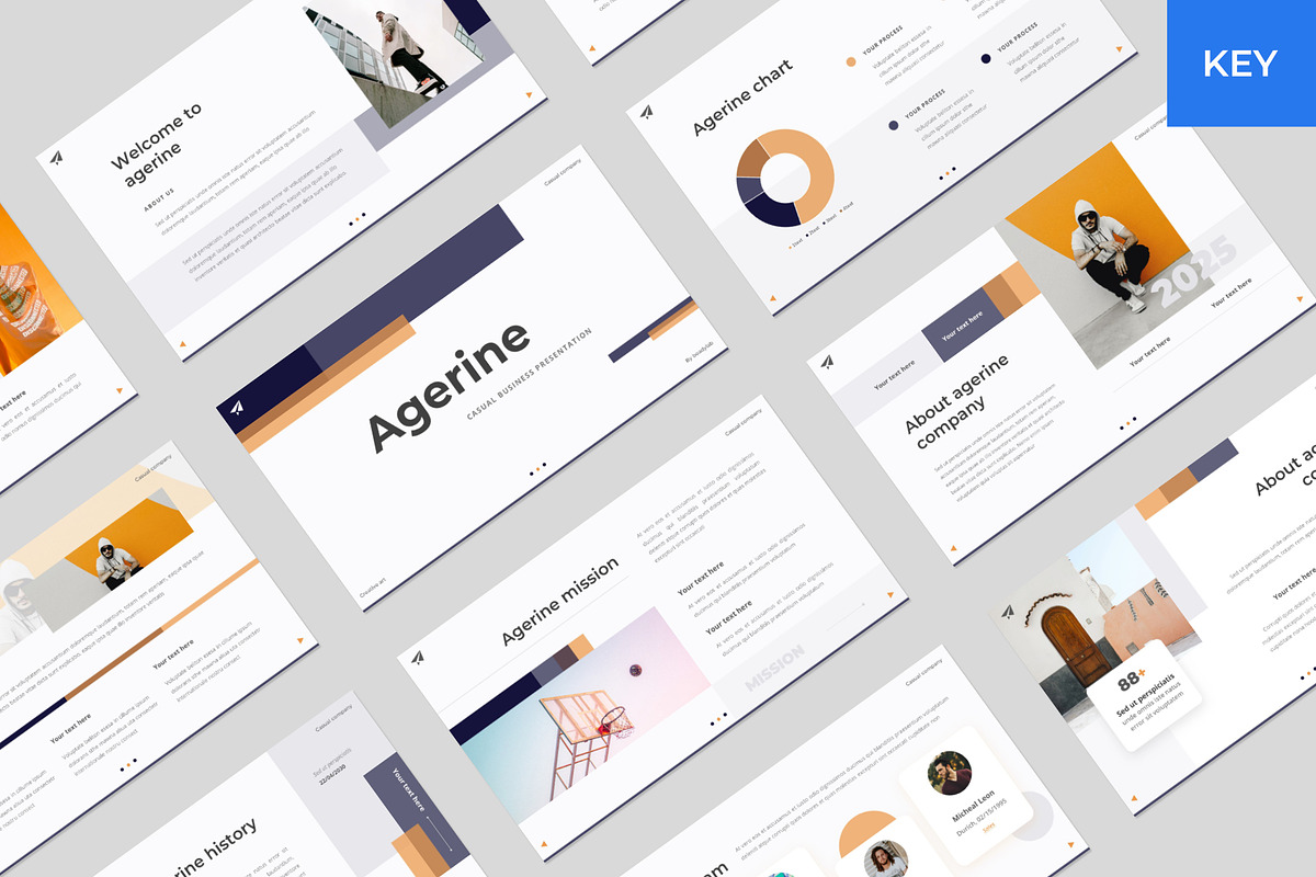 Agerine - Casual Keynote Template, a Presentation Template by BeadyLab (Photo 1 of 6)