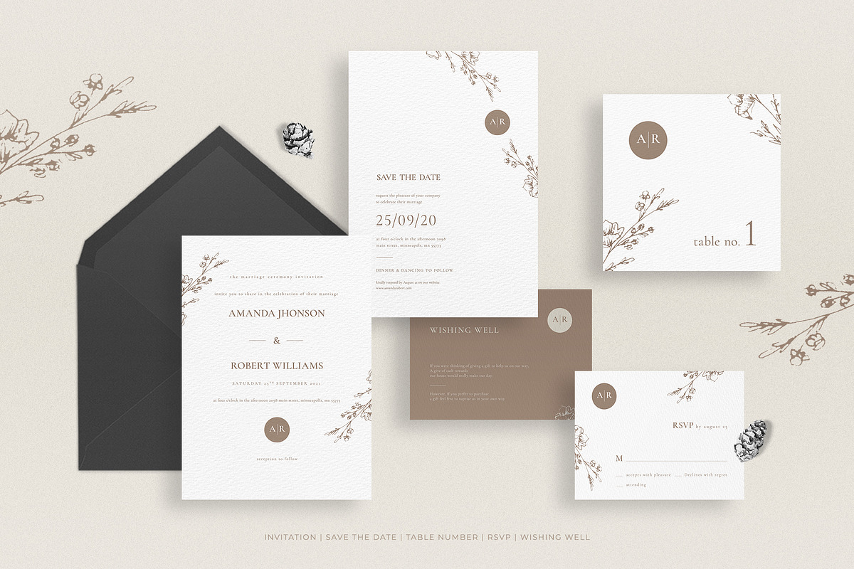 Amanda - Wedding Invitation Suite, an Invitation Template by Azka Creative (Photo 2 of 5)