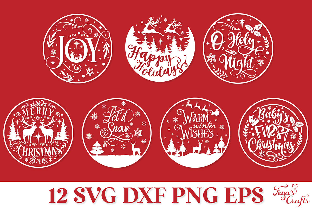 Round Christmas Ornaments Quotes, an Illustration by Anastasia Feya (Photo 4 of 8)
