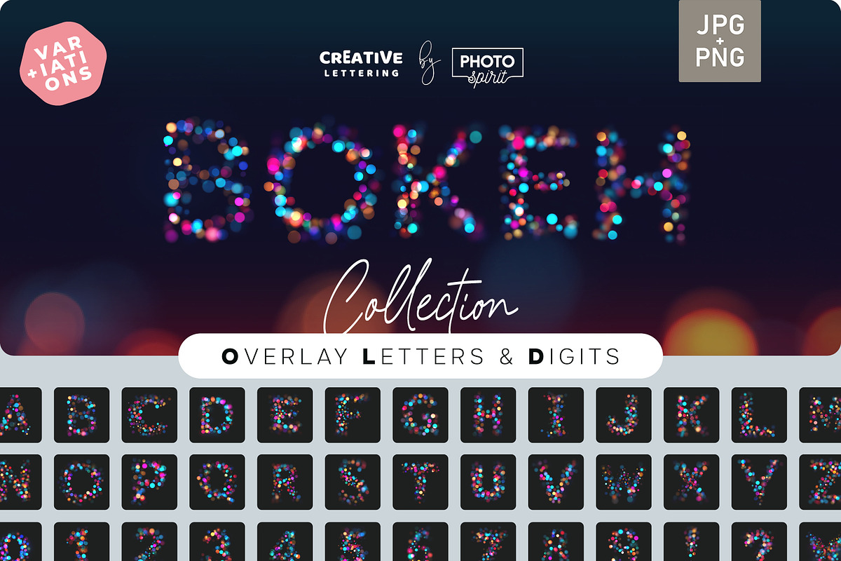 Colorful Bokeh Letters Overlays, a Symbol Font by PhotoSpirit (Photo 1 of 8)