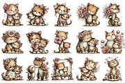 Whimsical Mother's Day Cat Clipart, an Illustration by OK Design (Thumbnail 3 of 6)