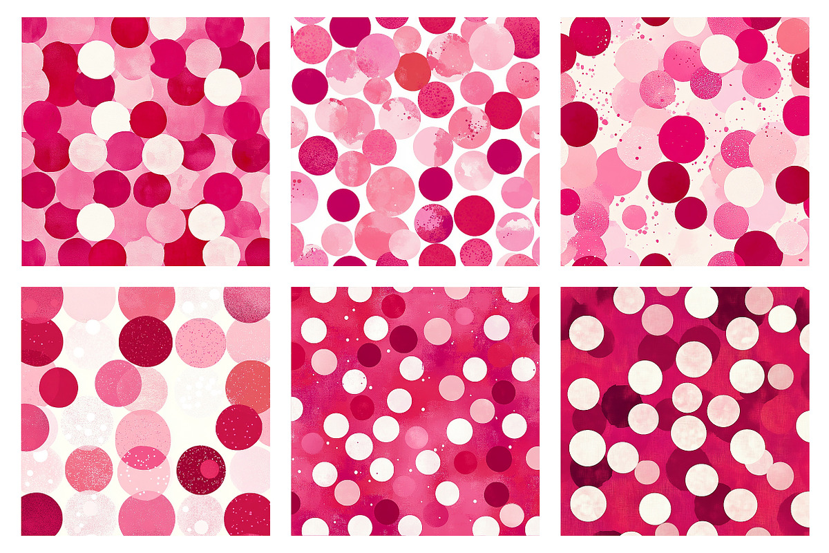 Pink Polka Dots Digtal Paper, a Pattern Graphic by SinaCreation (Photo 2 of 5)