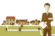 Estate agents and houses, a Work Illustration by ANNO Graphics (Thumbnail 2 of 2)