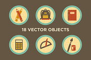Things in School - 18 Vector Objects, an Education Illustration by Little Pixel Shop (Thumbnail 1 of 5)