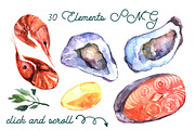 Watercolor mediterranean, a Food Illustration by Steshnikova (Thumbnail 2 of 6)