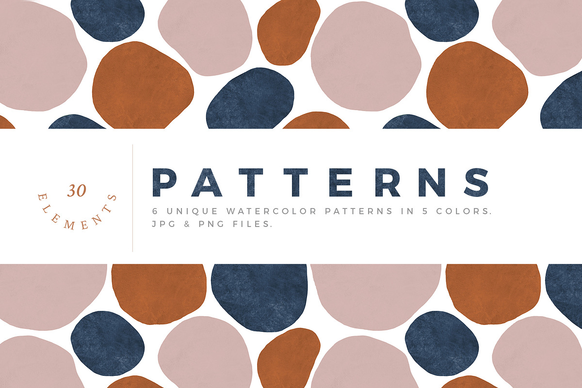 Watercolor Seamless Patterns, a Pattern Graphic by Basia Stryjecka (Photo 1 of 15)